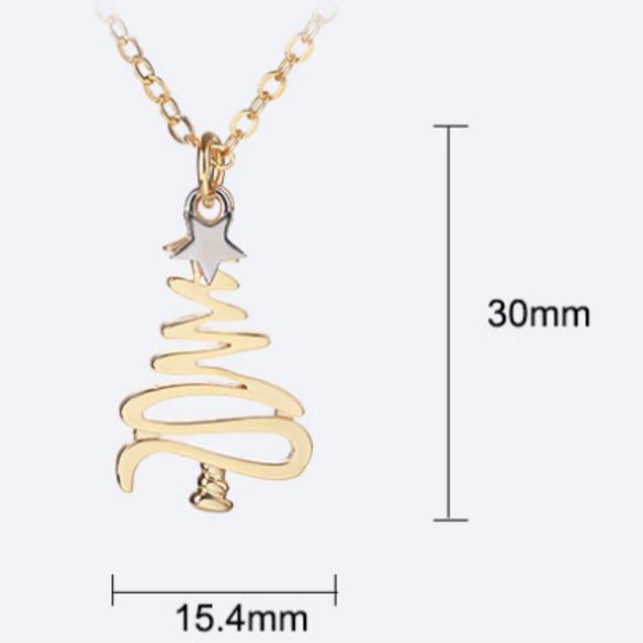 🍏50% OFF/3+...Christmas Tree Pendant Necklace (Gold) - Picture 5 of 7